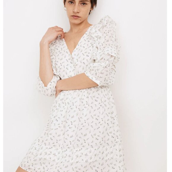 Ruffled Pleat-Sleeve Mini Dress in Spring Fling - Picture 5 of 7